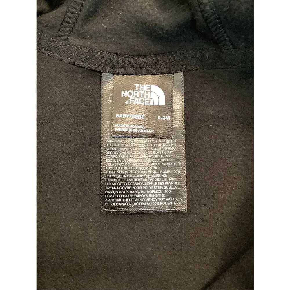 The North Face Baby 3M Black Glacier Fleece Full Zip Hoodie Jacket Winter B20-8